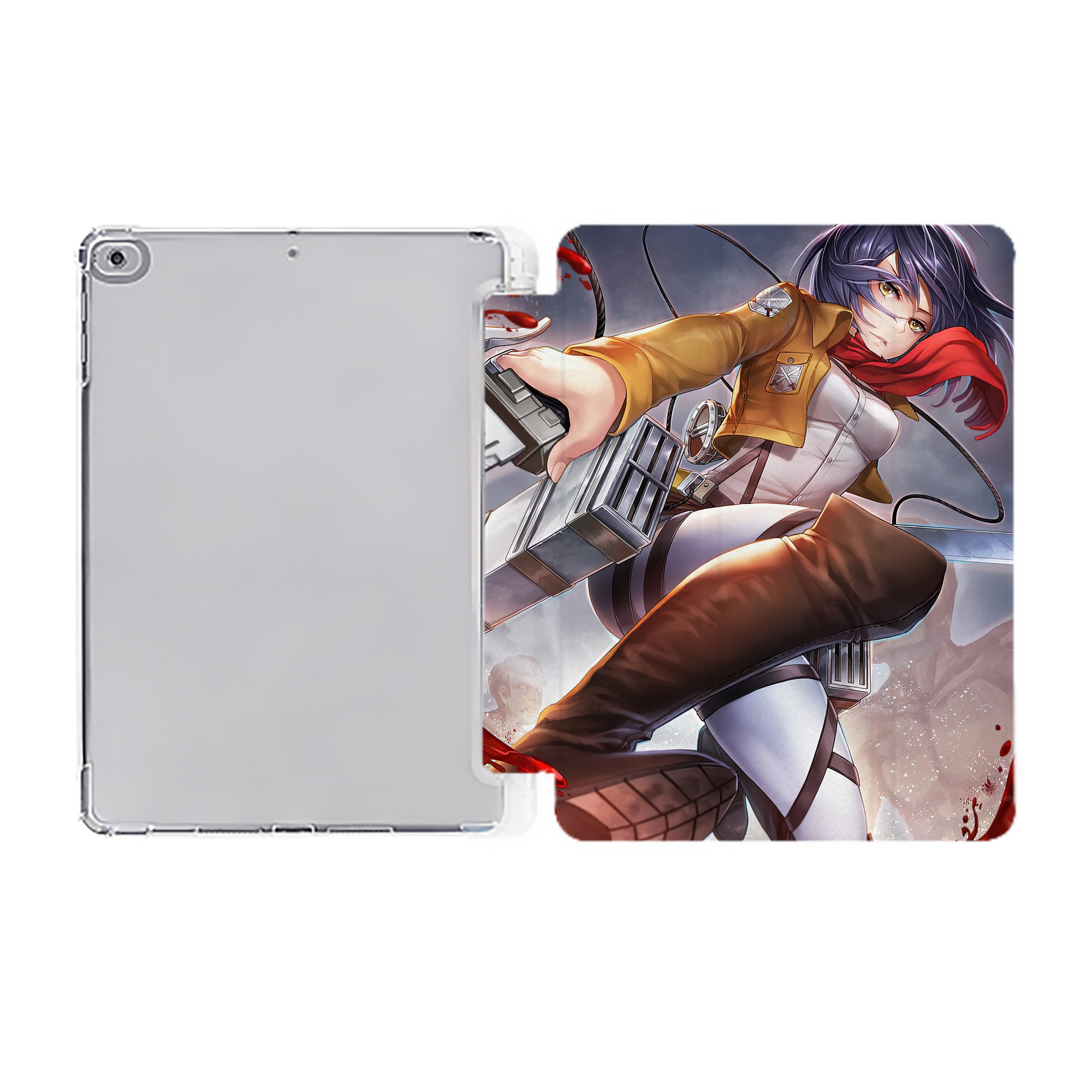 （画像用） 進撃の巨人 Attack on Titan IPad ケース ペン収納付き 三つ折りスタンド PUレザー×シリコン 対応機種9.5/10.5/10.9インチ